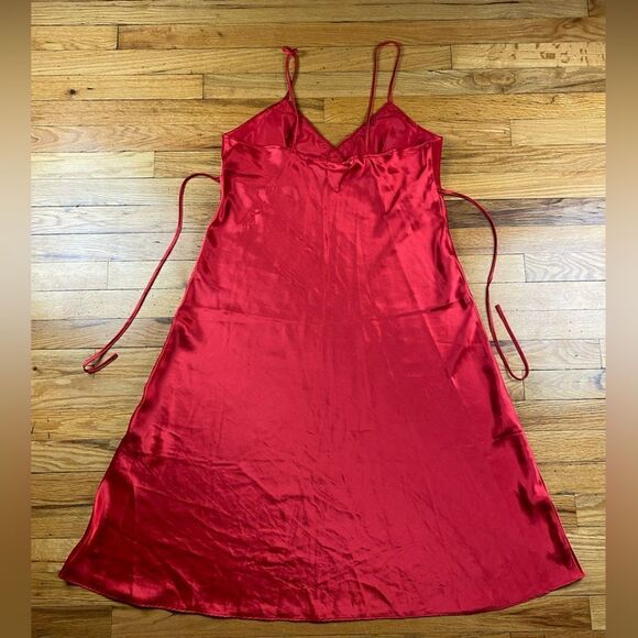 Vintage Delicates Red Maxi Slip With Sequin Trimming Size Large - Picture 3 of 7